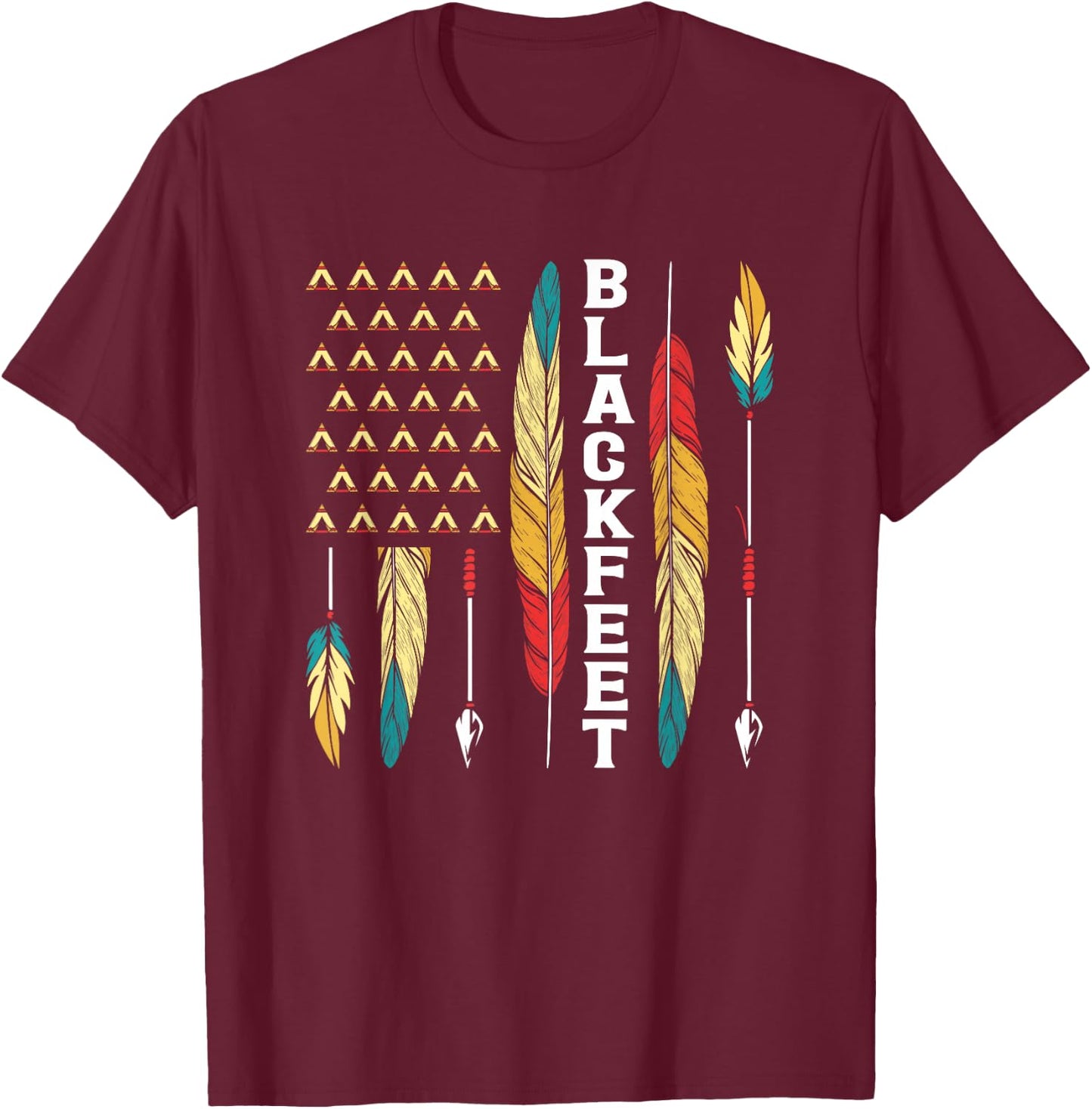 Blackfeet Flag Native Pride American Indian Tribe Blackfeet T-Shirt - T-Shirt | Maroon