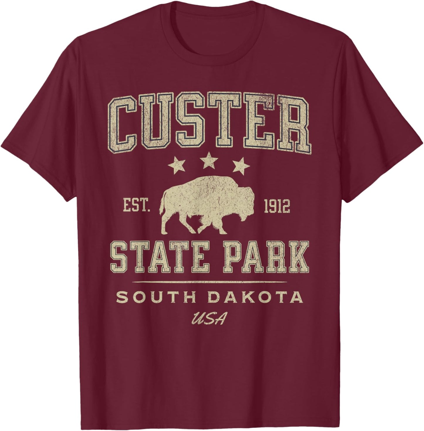 Custer State Park South Dakota Nature Hiking Outdoors T-Shirt - T-Shirt | Maroon
