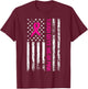 Tough Guys Wear Pink American Flag Support Cancer Survivors T-Shirt - T-Shirt | Maroon