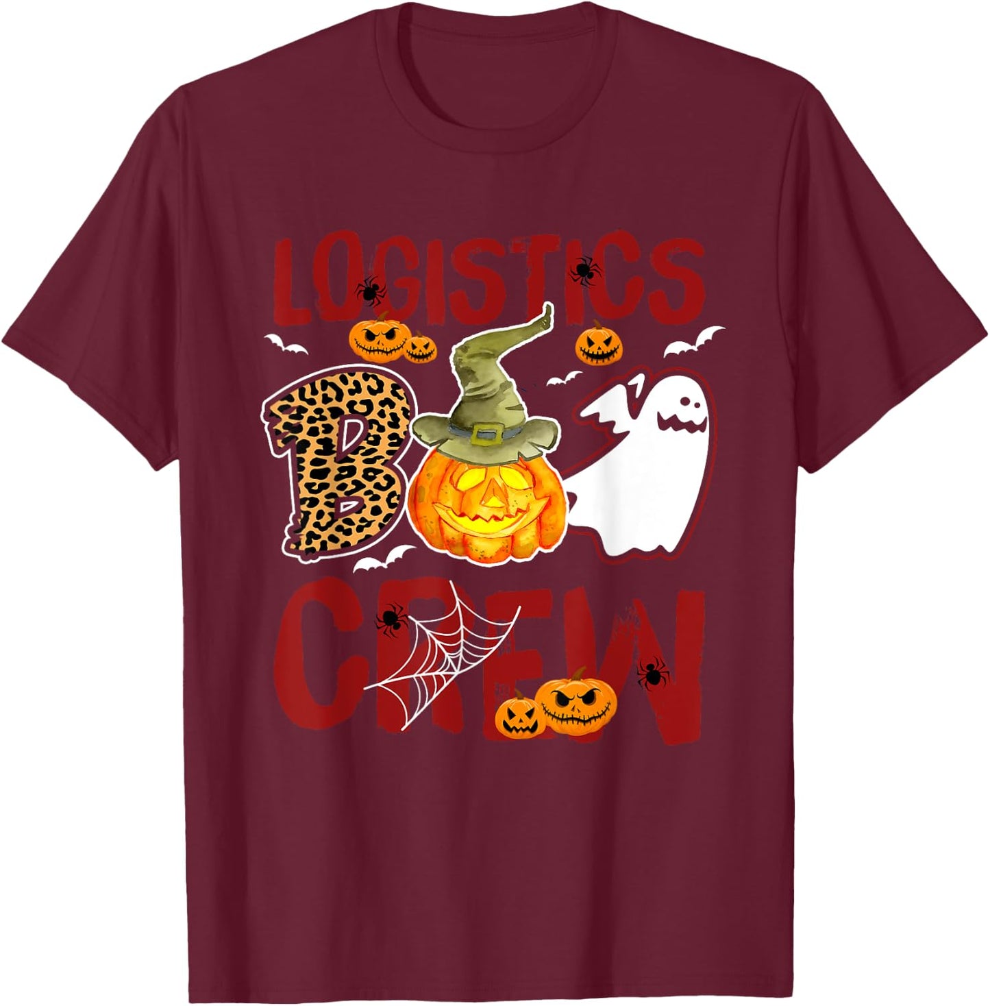 Logistics Boo Crew Halloween Logistics Manager Costume T-Shirt - T-Shirt | Maroon