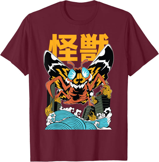 Monster Moth Kaiju - Anime Japanese Monster T-Shirt - T-Shirt | Maroon
