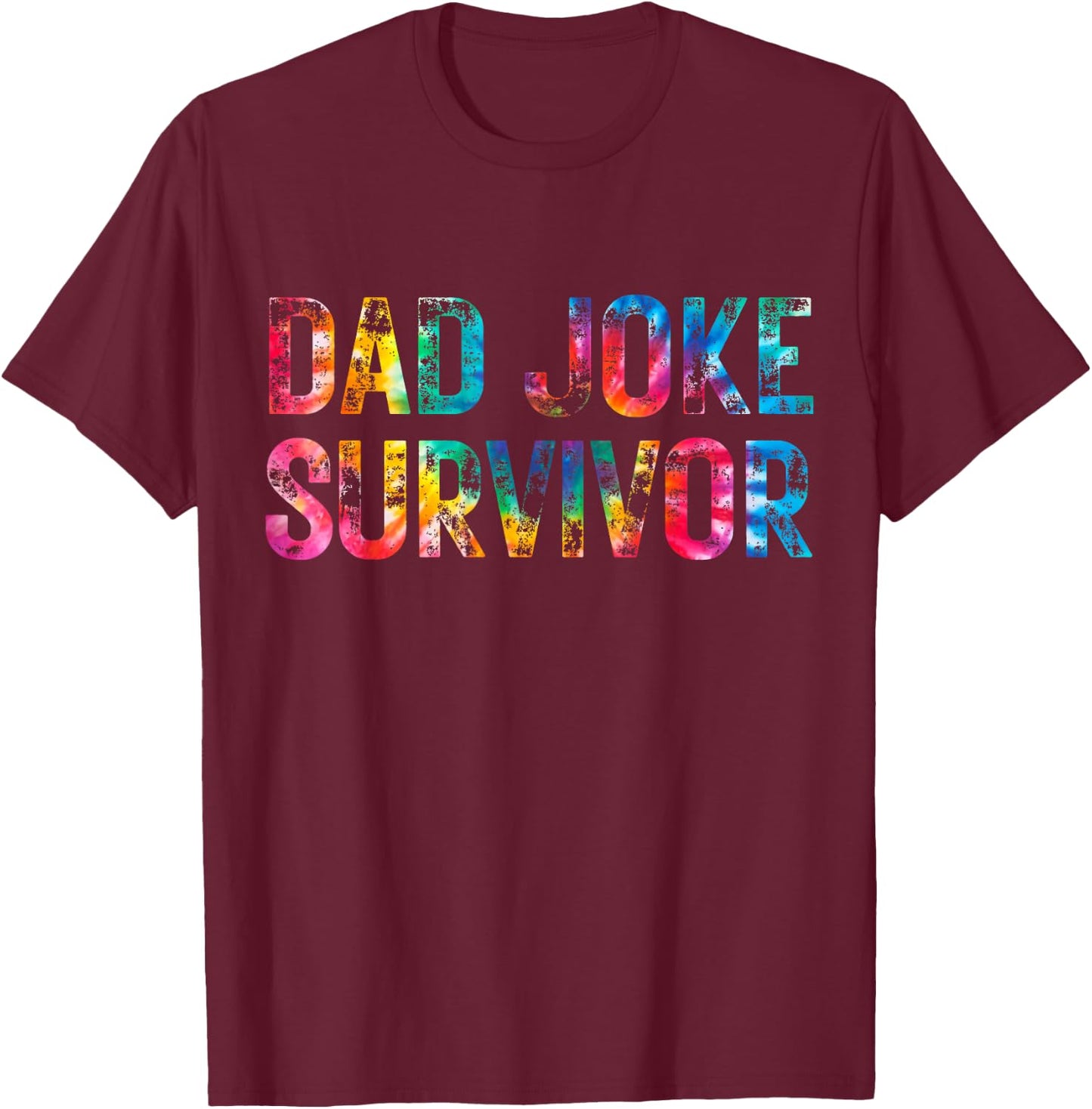Kids Dad Joke Survivor Tie Dye Matching Father Son Dad Humor T-Shirt - T-Shirt | Maroon