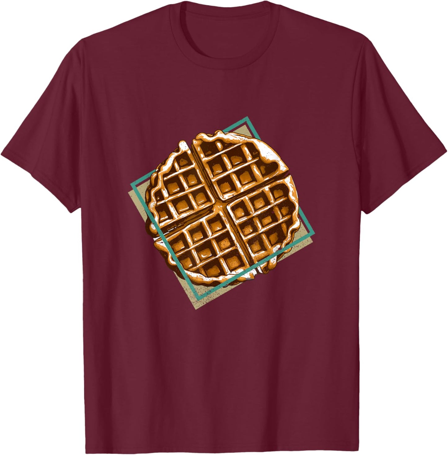 Waffle Puristic Design Delicious Waffle Chef T-Shirt - T-Shirt | Maroon