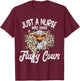 Just a Nurse who loves Fluffy Highland Cow Scottish Scotland T-Shirt - T-Shirt | Maroon