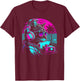 House DJ Cat 80s 90s Kitten Sunset Rainbow DJ Cat Kitty T-Shirt - T-Shirt | Maroon