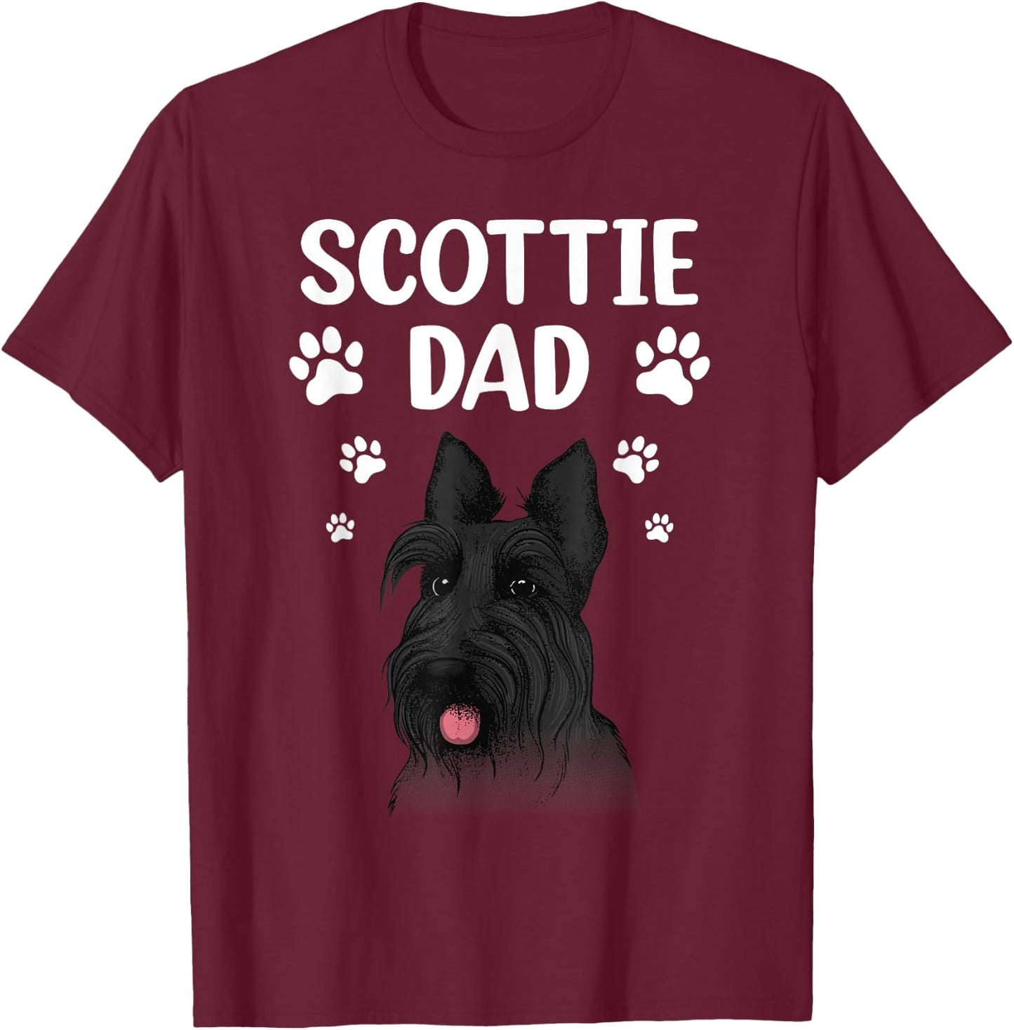 Cool Scottish Terrier Dad Scottie Dog Lover Owner T-Shirt - T-Shirt | Maroon