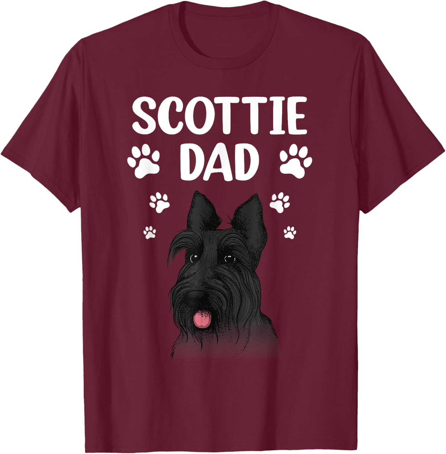Cool Scottish Terrier Dad Scottie Dog Lover Owner T-Shirt - T-Shirt | Maroon