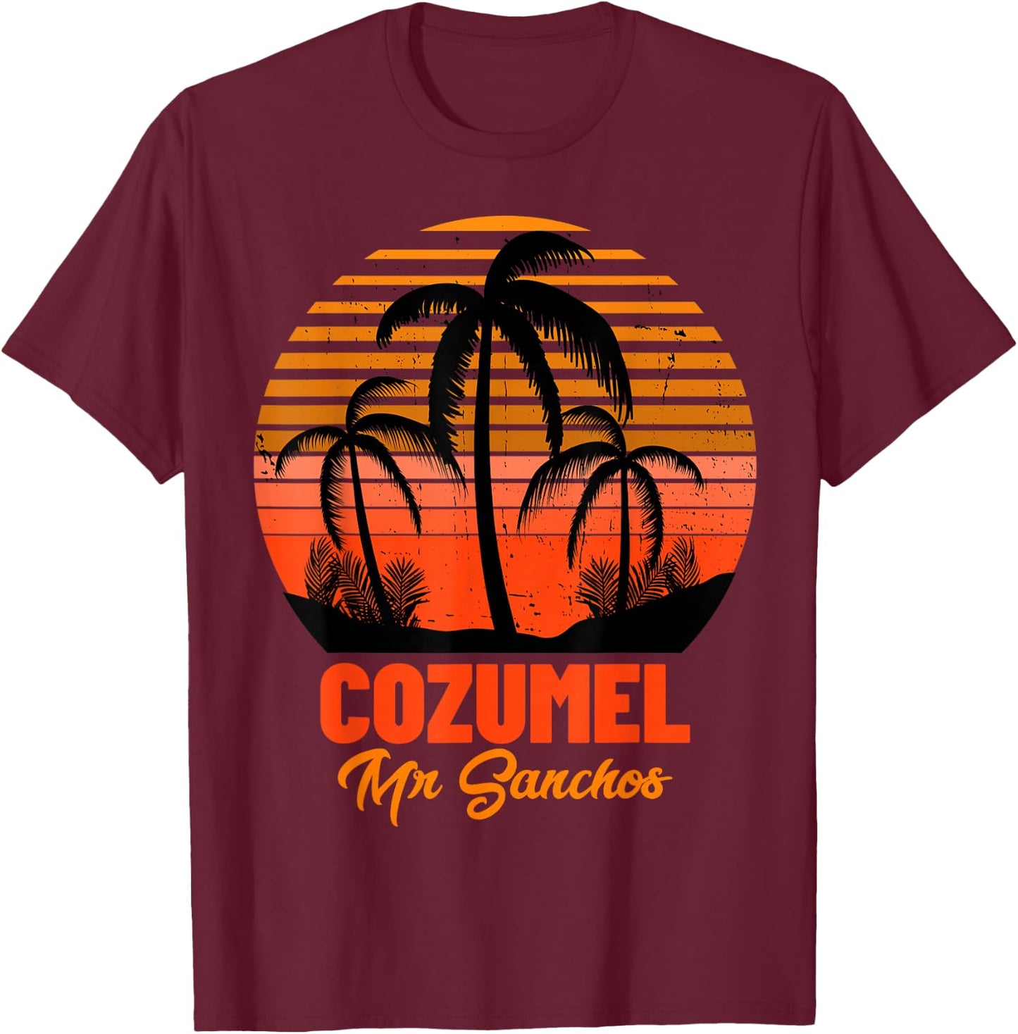 Mr Sanchos Beach Cozumel Mexico T-Shirt - T-Shirt | Maroon