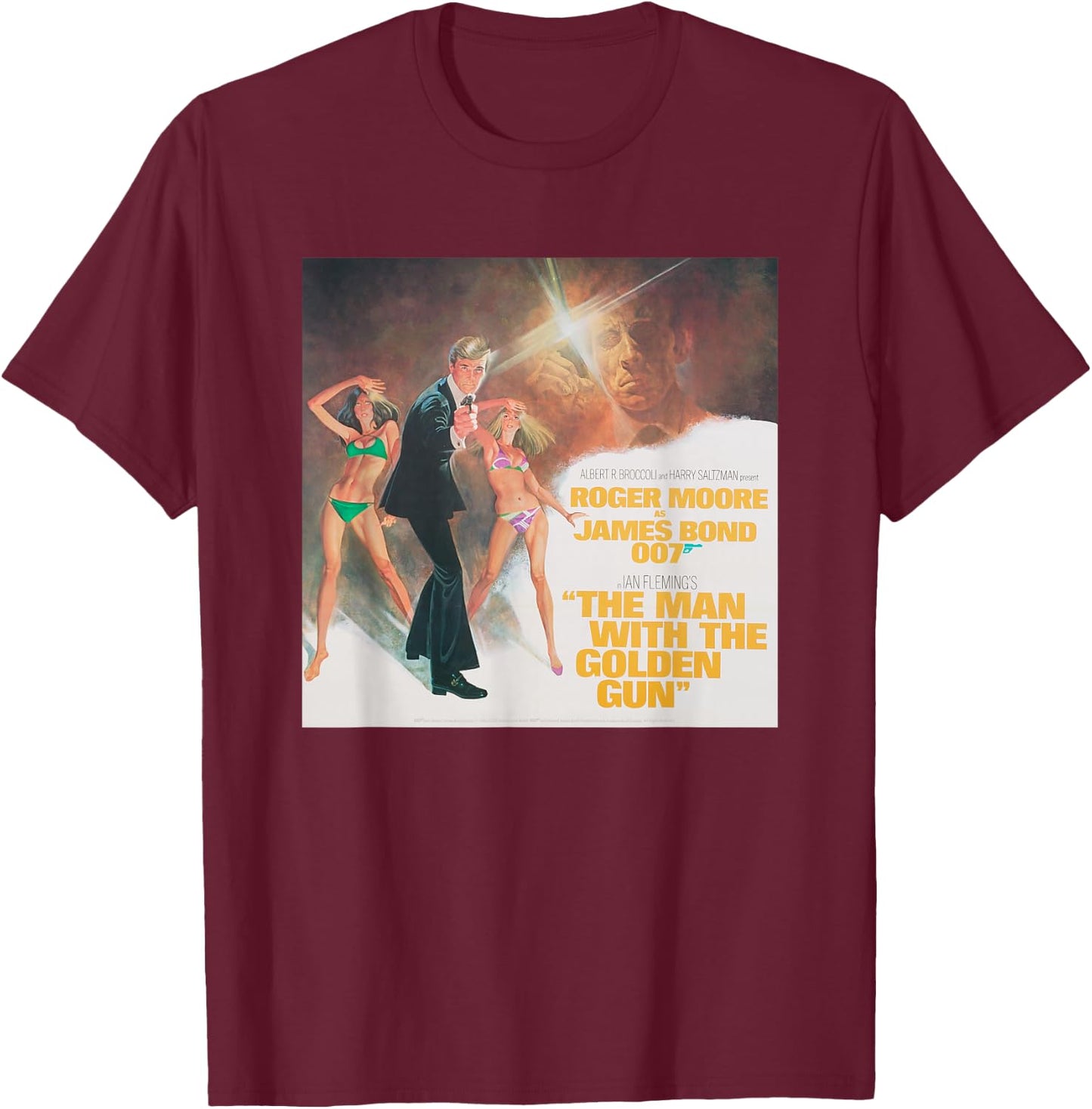 Official James Bond 007 The Man with The Golden Gun T-Shirt - T-Shirt | Maroon