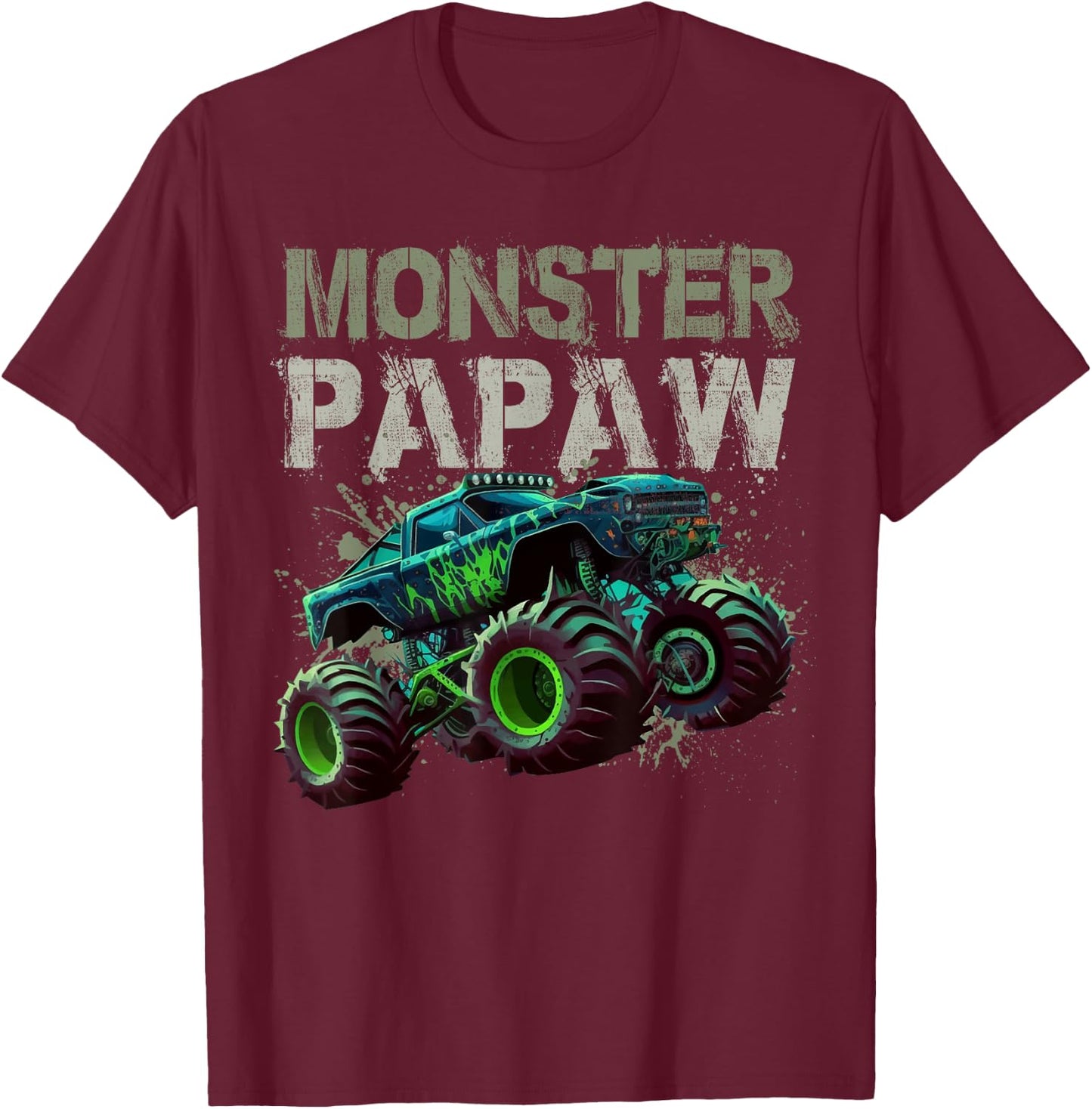 Monster Truck Papaw Family Matching Monster Truck Lovers T-Shirt - T-Shirt | Maroon