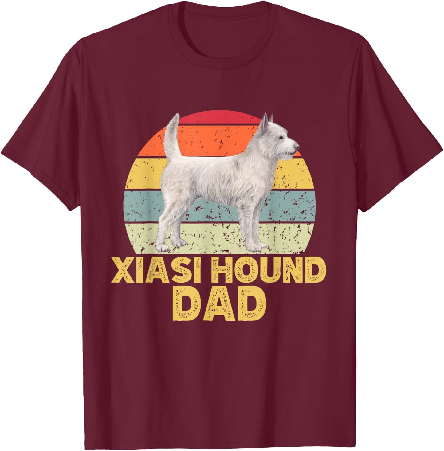 Xiasi Hound Dog Dad Retro Vintage Funny Dogs Lover & Owner T-Shirt - T-Shirt | Maroon
