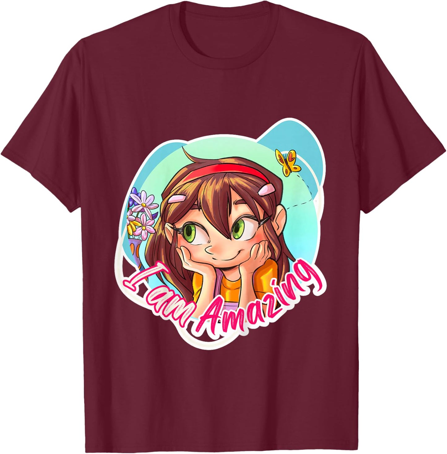 I'm an Amazing Girl. Empowering, Inspiring, Self-Confidence T-Shirt - T-Shirt | Maroon