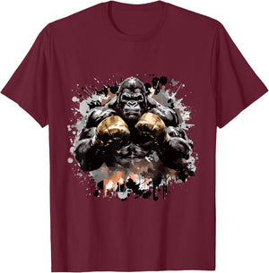 Ancient Motivation Inc Gorilla Boxing Champ | Boxer Fight Club MMA Fighter T-Shirt - T-Shirt | Maroon