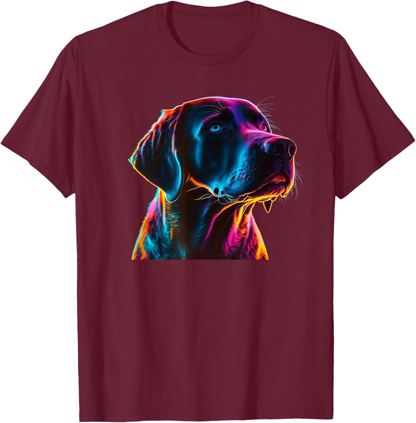 Neon Labrador - Labrador Dog Lover Women Girls Kids T-Shirt - T-Shirt | Maroon
