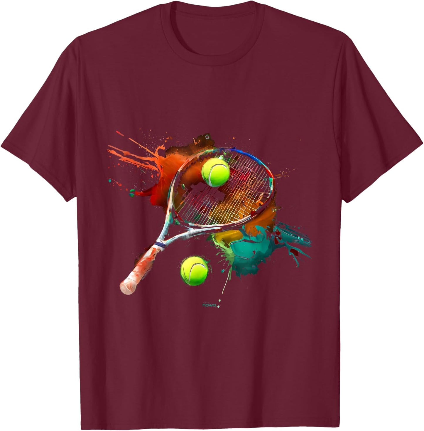 Tennis Racket Player Finale on the Tennis Court T-Shirt - T-Shirt | Maroon