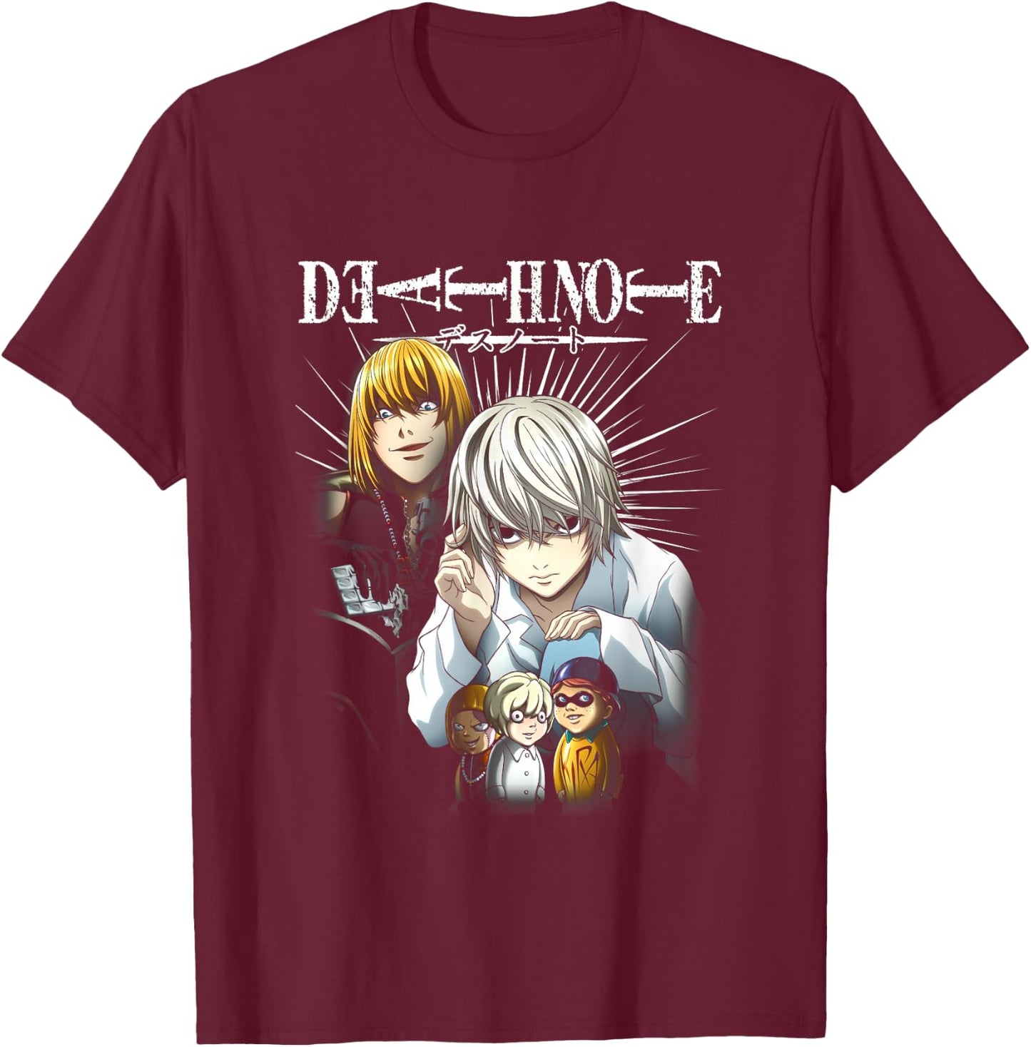 Death Note Near and Mello Anime T-Shirt - T-Shirt | Maroon