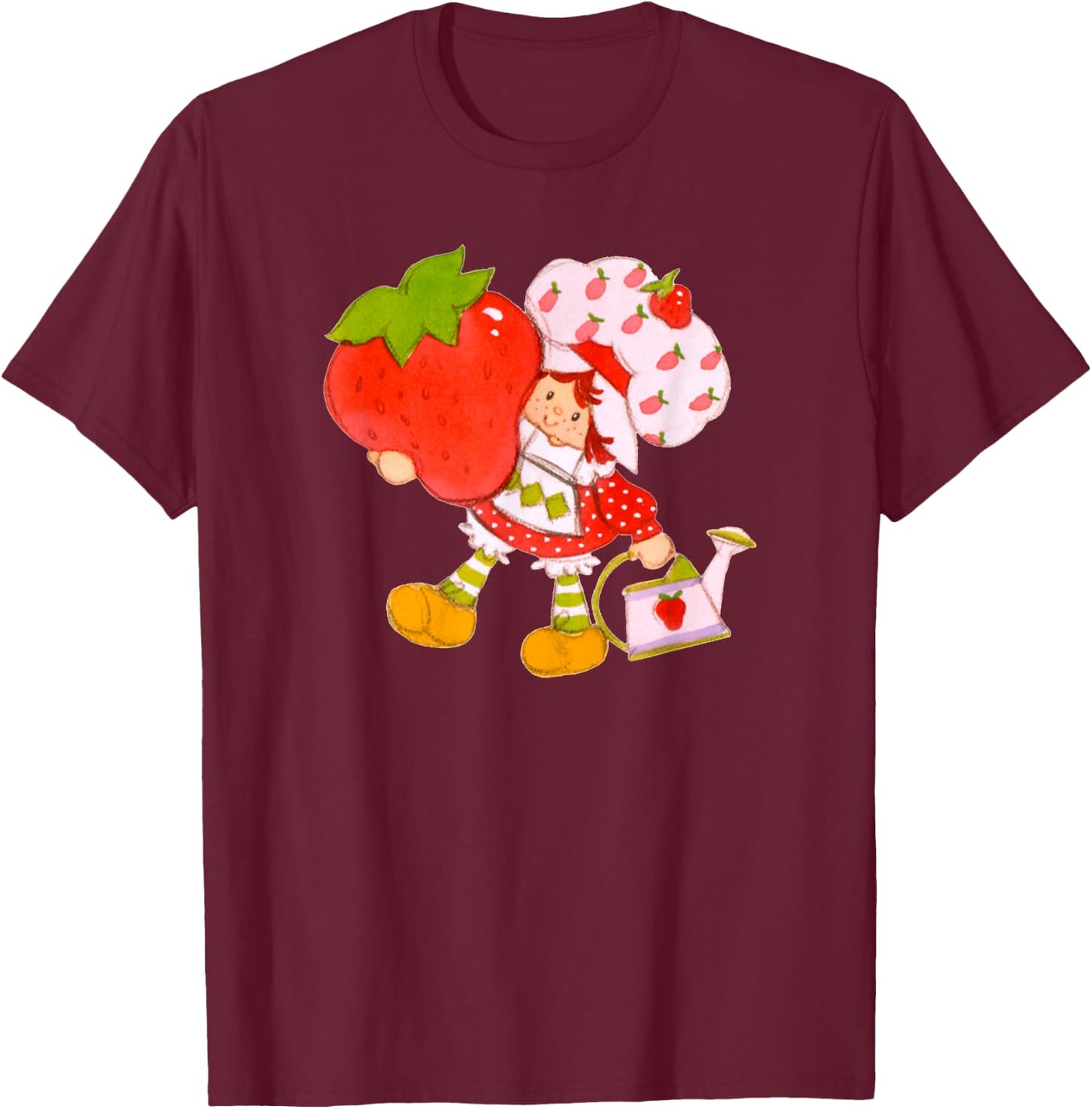 Strawberry Shortcake Classic Vintage Big Strawberry Logo T-Shirt - T-Shirt | Maroon
