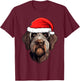 Wirehaired Pointing Griffon Christmas Santa Dog Cute Puppy Women Kids T-Shirt - T-Shirt | Maroon