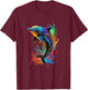 Cute Dolphin Design Colorful Pop Art Dolphin Lovers T-Shirt - T-Shirt | Maroon