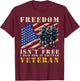 US Flag Freedom Isnt Free I Paid For It Vietnam Veteran T-Shirt - T-Shirt | Maroon