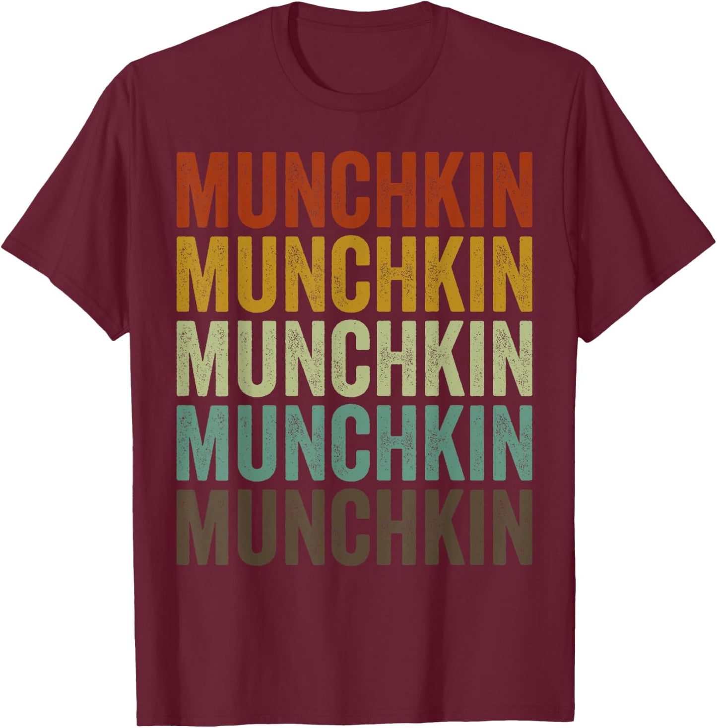Munchkin Cat Retro T-Shirt - T-Shirt | Maroon