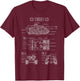 World War 2 German Tank Tiger I Engineering Blueprint T-Shirt - T-Shirt | Maroon