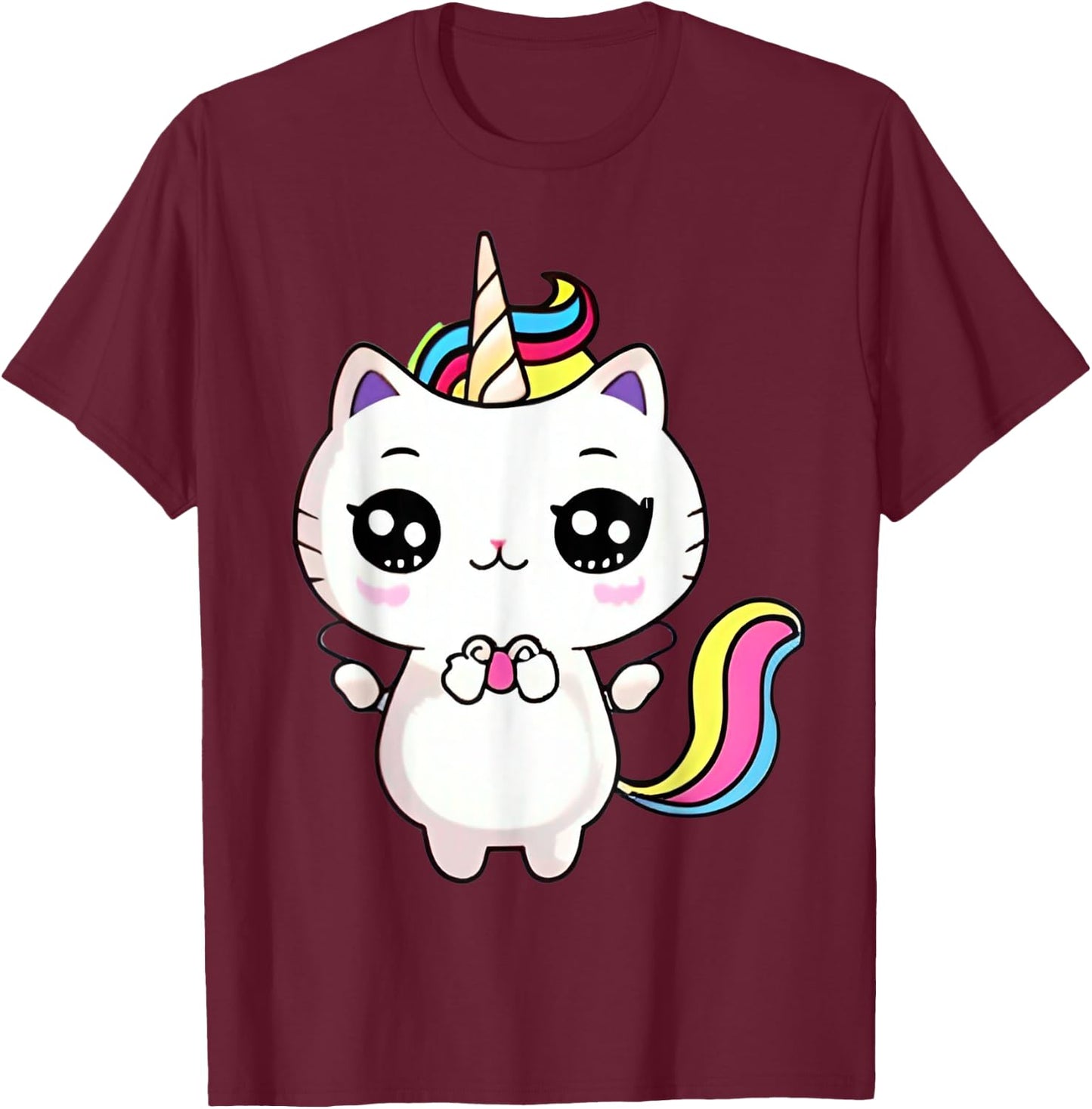 Caticorn Meowgical Rainbows shirt Cat Kittycorn Unicorn T-Shirt - T-Shirt | Maroon