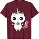 Caticorn Meowgical Rainbows shirt Cat Kittycorn Unicorn T-Shirt - T-Shirt | Maroon