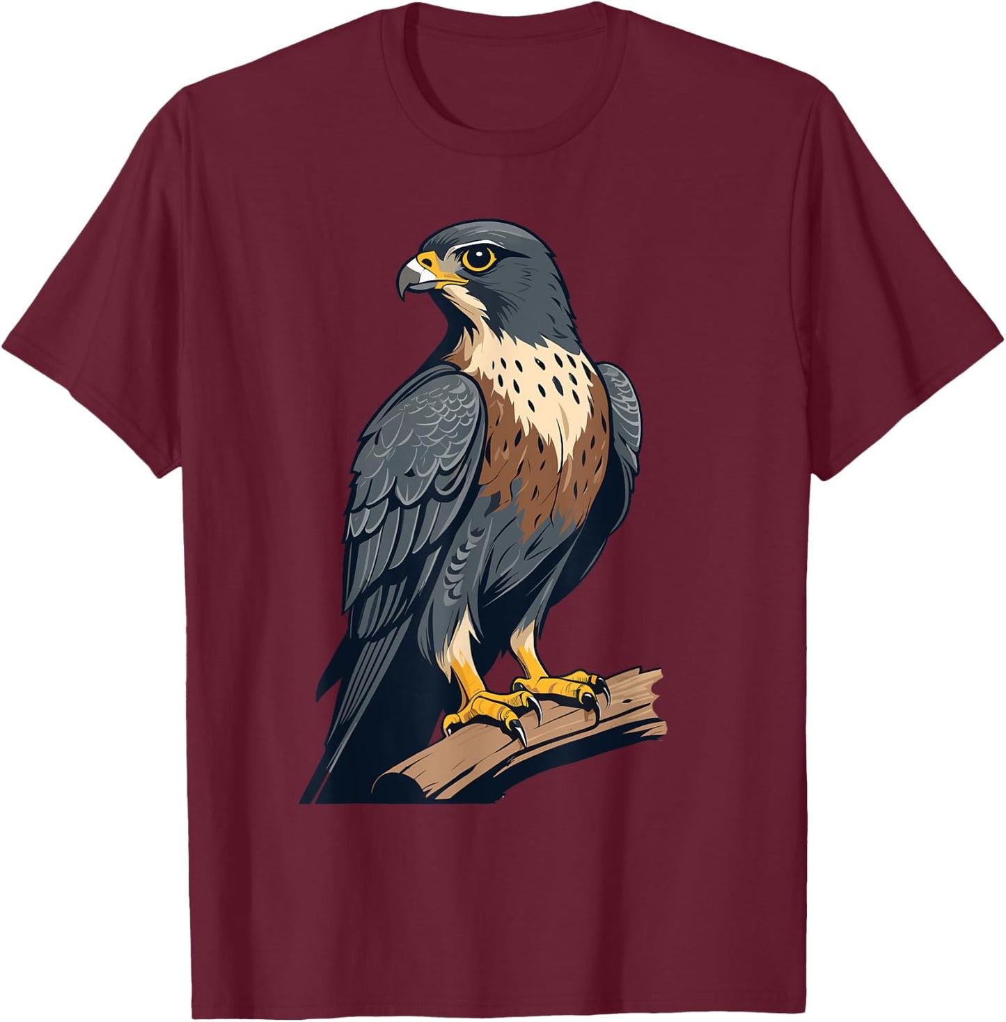 Ventage Peregrine Falcon Graphic: Cute Peregrine Falcon T-Shirt - T-Shirt | Maroon