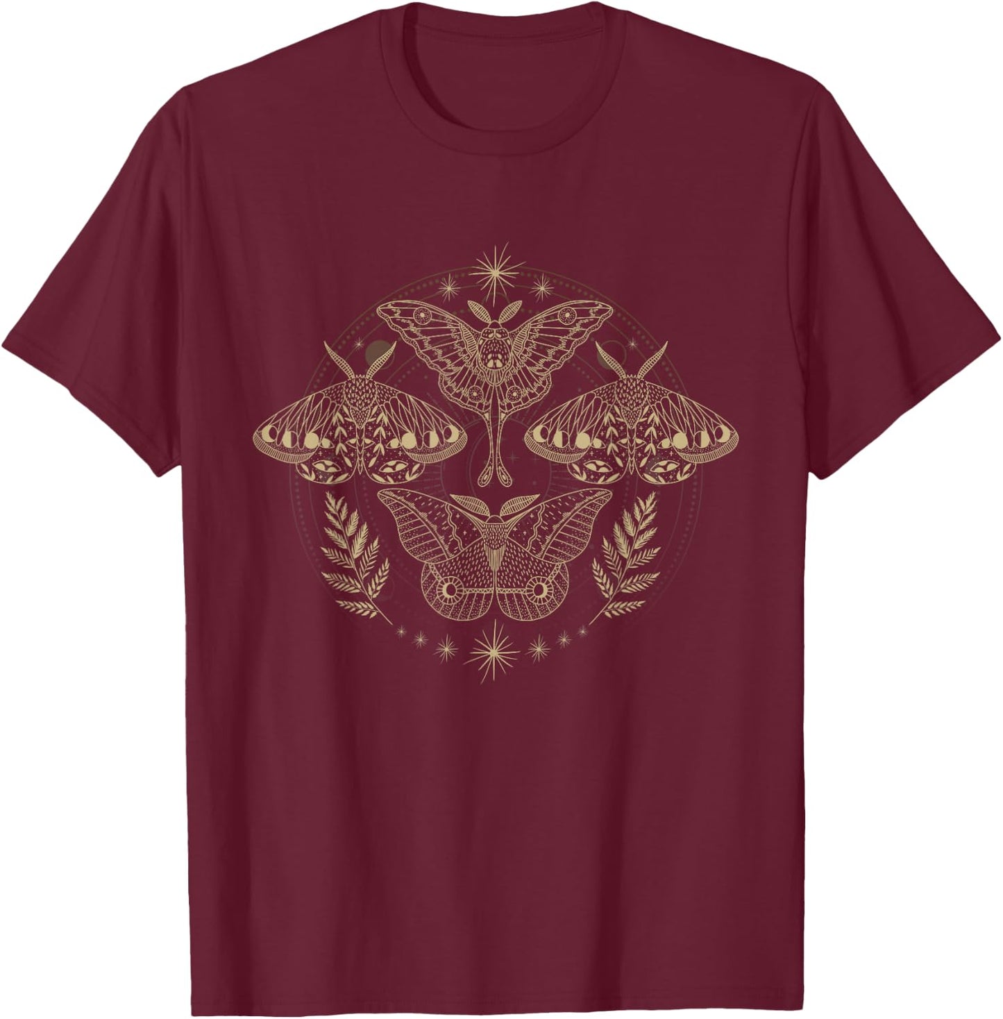 Moth Moth Insects Goth Mystic Night Moths Fairycore T-Shirt - T-Shirt | Maroon