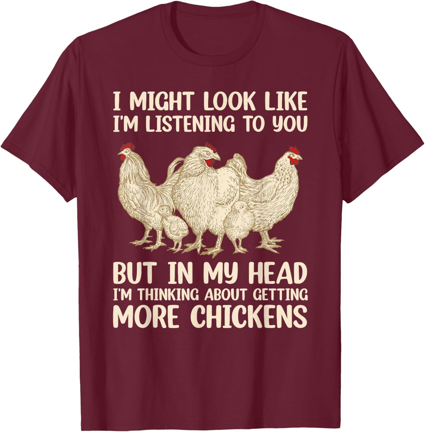 Funny Chicken Design Women Chicken Farmer Farming T-Shirt - T-Shirt | Maroon