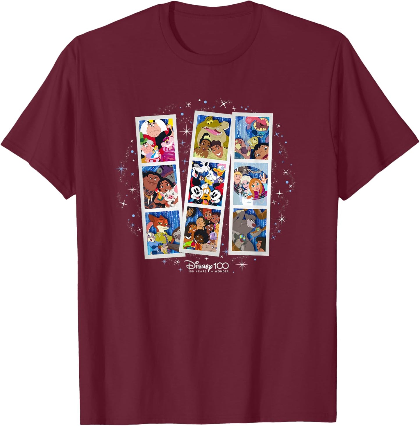 Disney 100 Anniversary Photo Booth Pictures D100 T-Shirt - T-Shirt | Maroon