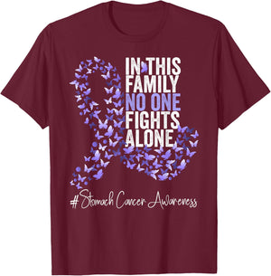 Stomach Cancer Awareness Month Periwinkle Ribbon T-Shirt - T-Shirt | Maroon