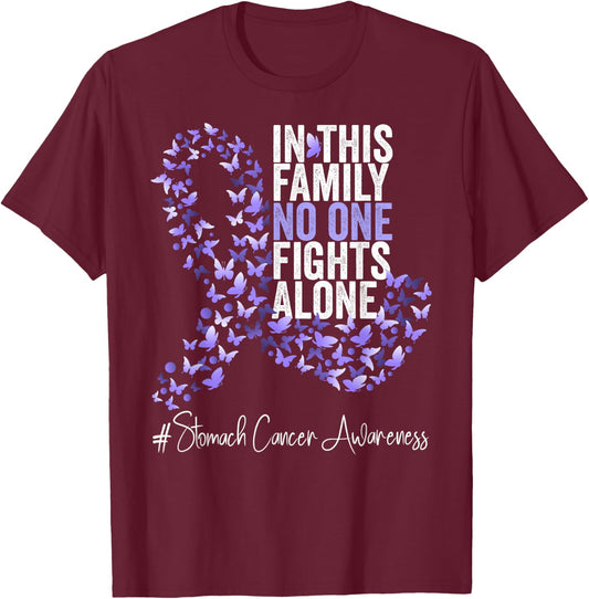 Stomach Cancer Awareness Month Periwinkle Ribbon T-Shirt - T-Shirt | Maroon