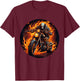 Skeleton Flames on burning Motorcycle for Motorbikes Lovers T-Shirt - T-Shirt | Maroon