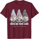 Brain Tumor Awareness Month Gray Ribbon Gnomies Support T-Shirt - T-Shirt | Maroon