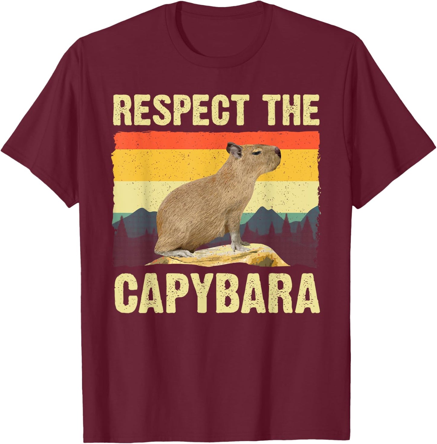 Capybara Art Women Kids Rodent Animal Lover Capybara T-Shirt - T-Shirt | Maroon