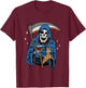 Grim Reaper American Traditional Tattoo Old School Flash T-Shirt - T-Shirt | Maroon