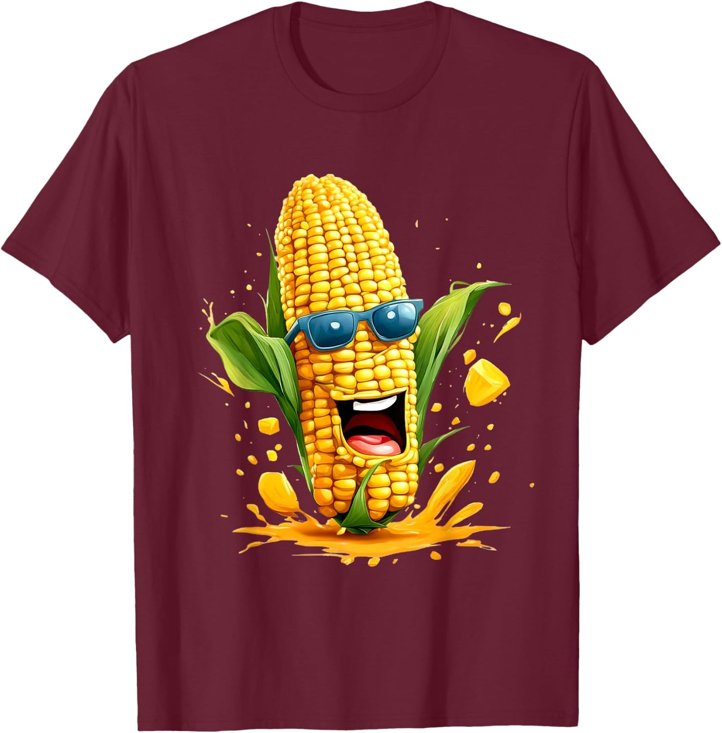 Funny Corn Design For Sweet Corn Men Women Kids T-Shirt - T-Shirt | Maroon
