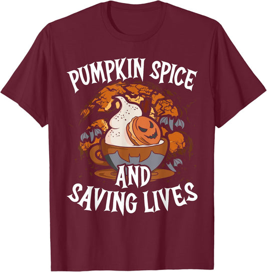 Medical Halloween Trick Or Treat Healthcare Doctor Nurse T-Shirt - T-Shirt | Maroon