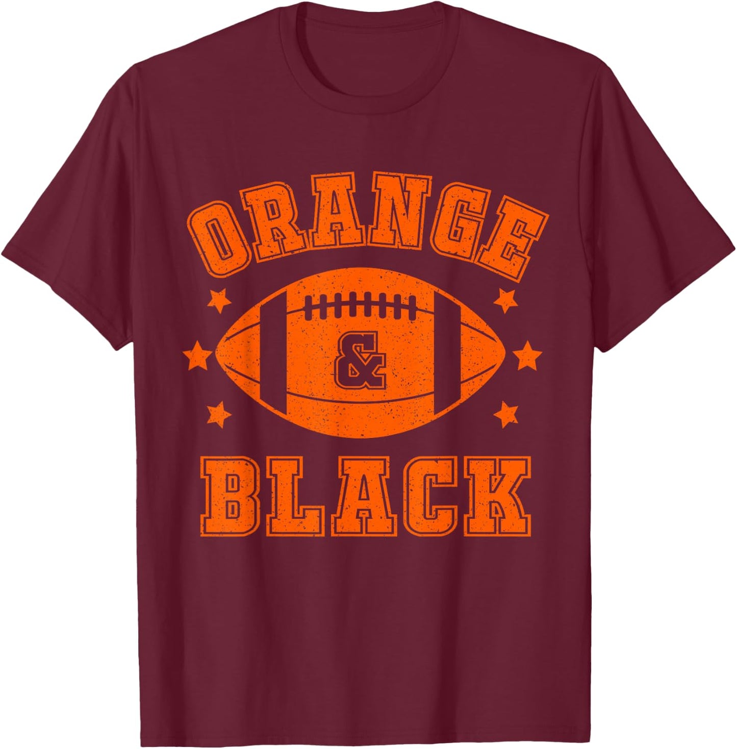 On Gameday Football We Wear Orange and Black School Spirit T-Shirt - T-Shirt | Maroon