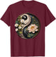 Lotus Flower Pond Yin Yang T-Shirt - T-Shirt | Maroon