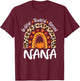 Grateful Thankful Blessed Nana Leopard Rainbow Thanksgiving T-Shirt - T-Shirt | Maroon