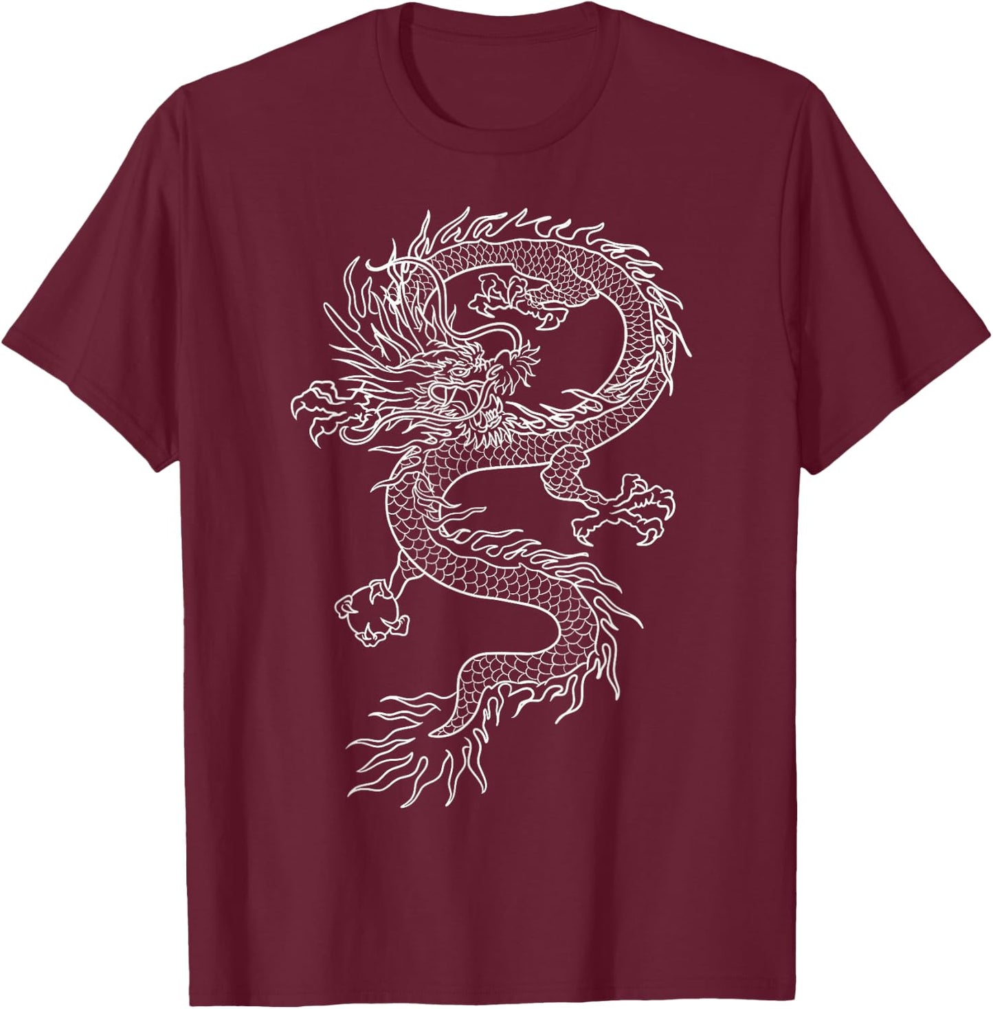 Japanese Dragon Tattoo Men's Design T-Shirt - T-Shirt | Maroon