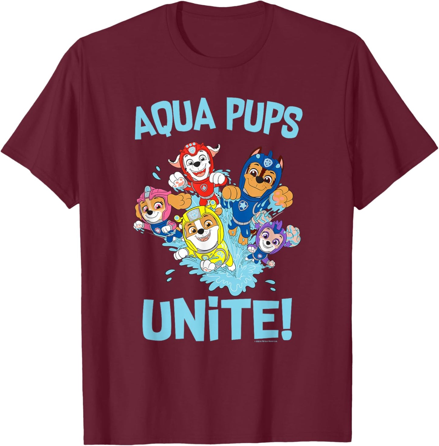 PAW Patrol Aqua Pups Making a Splash T-Shirt - T-Shirt | Maroon