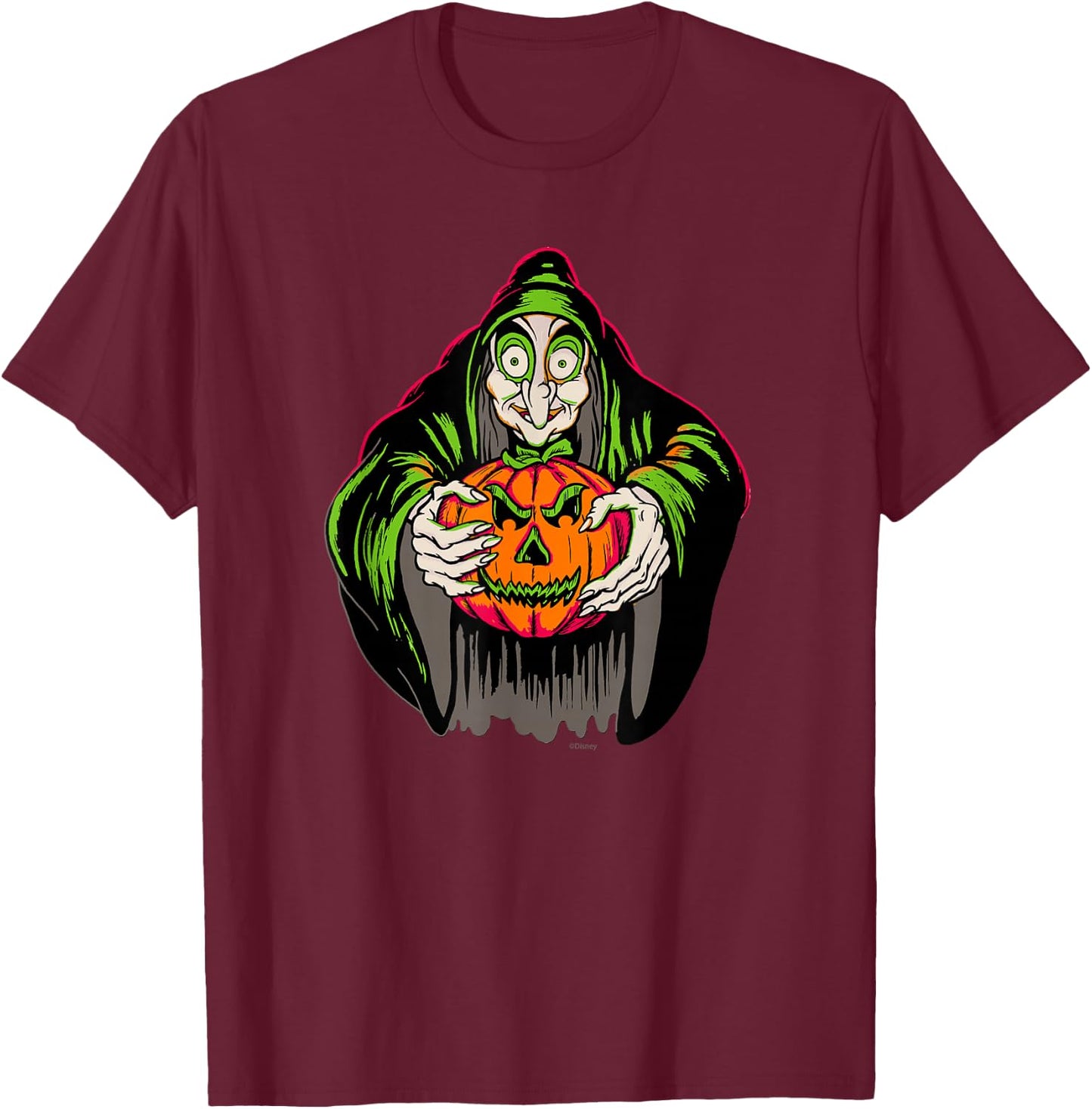 Disney 100 Villains Evil Queen Witch Snow White Halloween T-Shirt - T-Shirt | Maroon