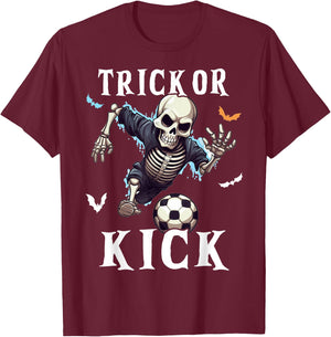 Soccer Skeleton Halloween Soccer Player Halloween Men Boys T-Shirt - T-Shirt | Maroon