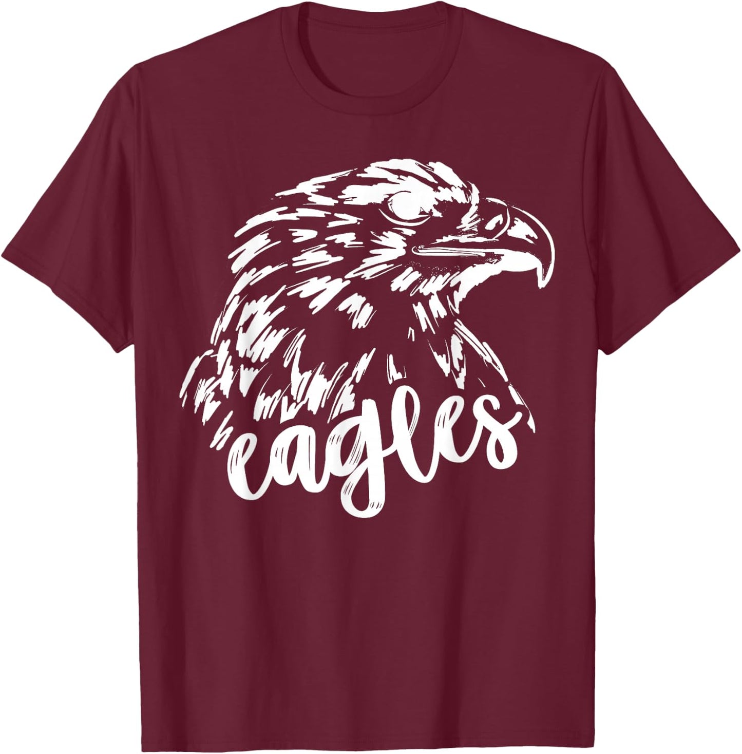 Retro Eagles Mascot, School Spirit, Eagle Sports T-Shirt - T-Shirt | Maroon