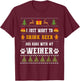 Drink Beer Funny Weiner Dachshund Dog Ugly Christmas Sweater T-Shirt - T-Shirt | Maroon