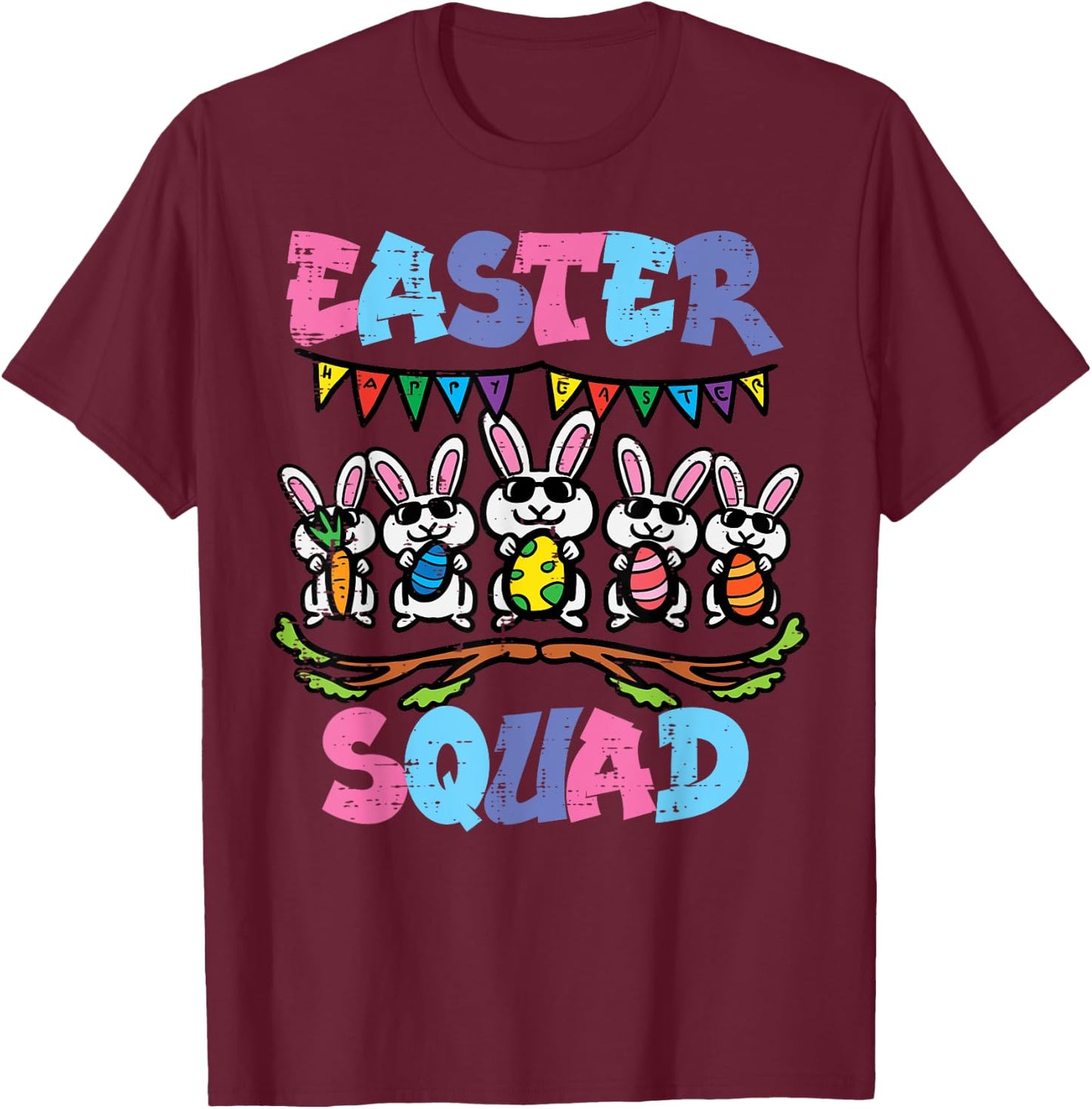 Easter Squad Bunnies Family Matching Men Women Kids Youth T-Shirt - T-Shirt | Maroon